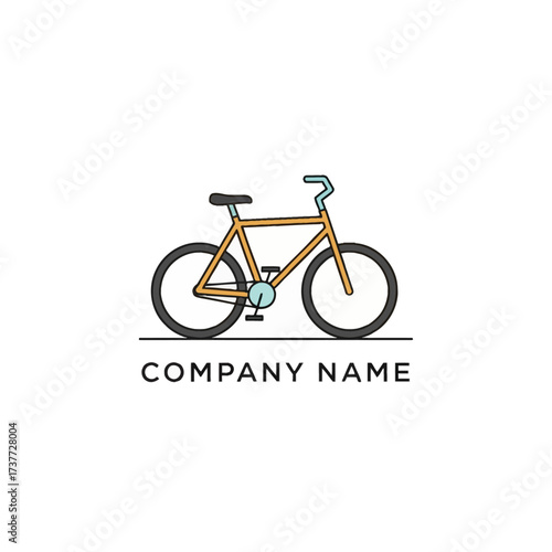 Stylized Bicycle Illustration for Company Logo Design with Clean Lines.