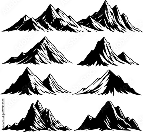 Alpine Heights: Vector Mountain Peak Collection