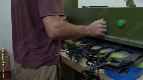 Worker in Sneaker Factory | Footwear Production Process