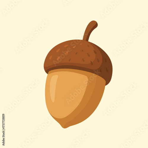 Single acorn in flat vector style