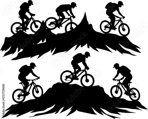 Downhill Thrill: Mountain Bikers in the Forest