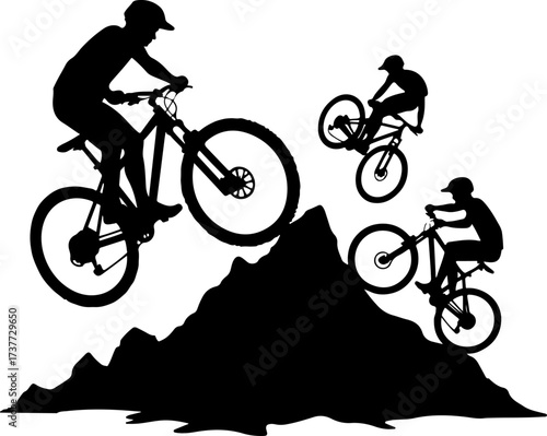 Downhill Thrill: Mountain Bikers in the Forest