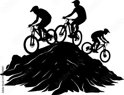 Downhill Thrill: Mountain Bikers in the Forest
