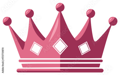 Pink Crown Illustration Majestic Royalty Princess Decoration Fashion Design Symbol