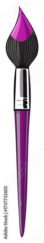 Vibrant purple paint brush with magenta tip for artistic expression