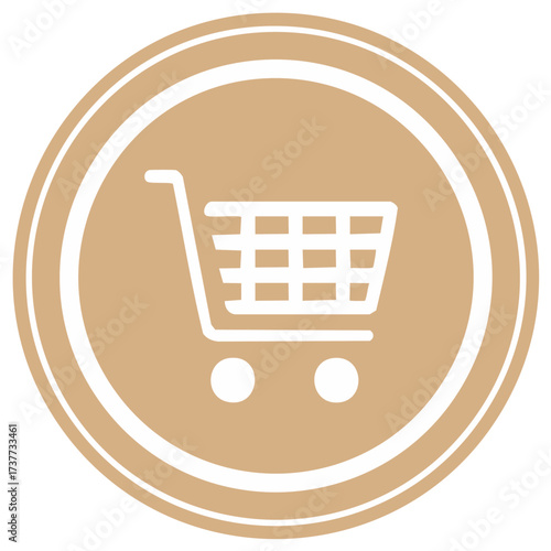 Simple shopping cart icon in a circle for retail commerce purchases online stores webshop