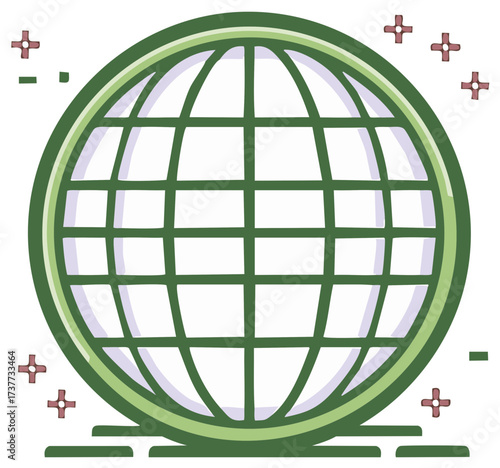 Stylized Illustration of a Globe, Depicting Global Connections and Interconnectivity