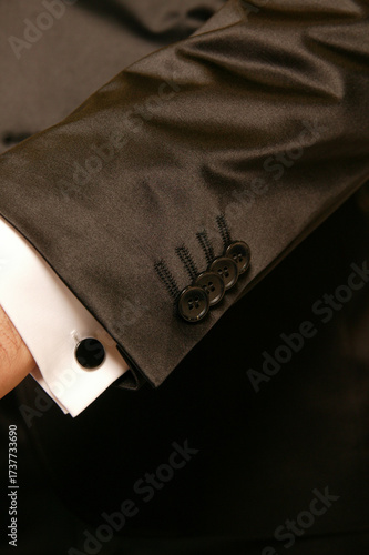 Elegant suit sleeve with cufflink detail