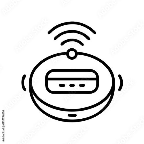 Smart vacuum cleaner with wireless signals in minimalistic design  