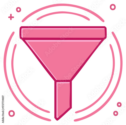 Marketing funnel concept icon for conversion optimization and filtering data