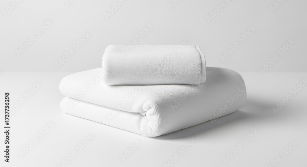 Obraz premium Cozy White Blankets in Minimalist Studio