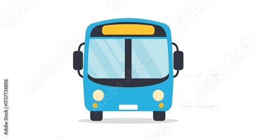 Wallpaper Mural Front view of a blue cartoon bus with yellow destination sign. Torontodigital.ca