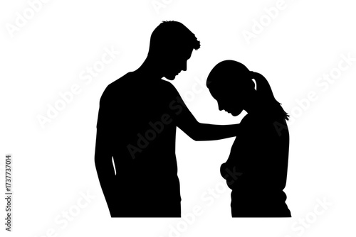 Vector Silhouette of People Offering Support and Advocacy for Mental Health