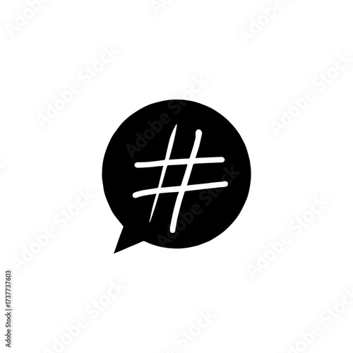 vector hastag icon illustration of a black and white background