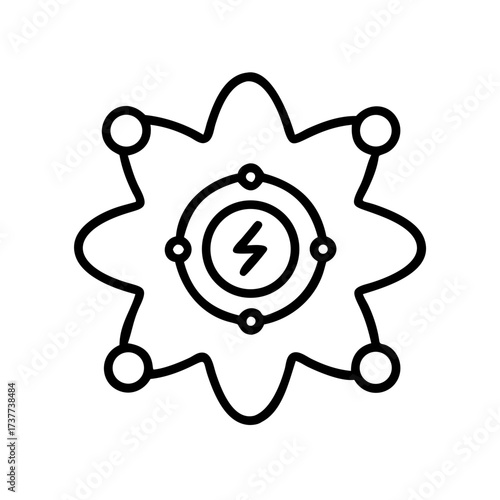 Energy symbol with lightning bolt in minimalist style  