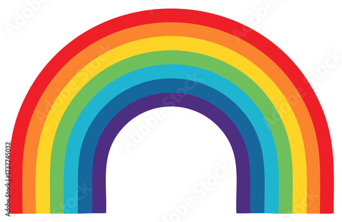 Vibrant colorful rainbow arc graphic illustration representing nature spectrum hope and happiness