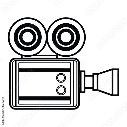 Vintage film camera icon symbol for photography and videography creative projects 