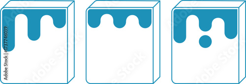 books with drip patterns, blue icons with thin outlines of books for reading