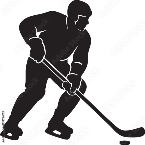 Hockey player silhouette vector