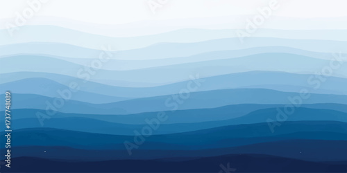 Abstract Dark Blue Color Gradient Background with Layers Minimalist Design Concept