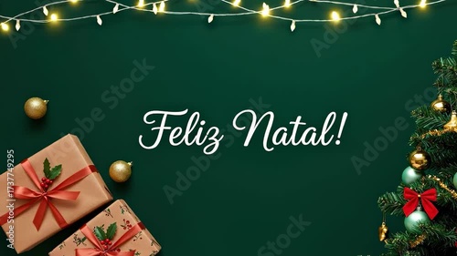 Wallpaper Mural Christmas greeting with gifts and decorations Torontodigital.ca