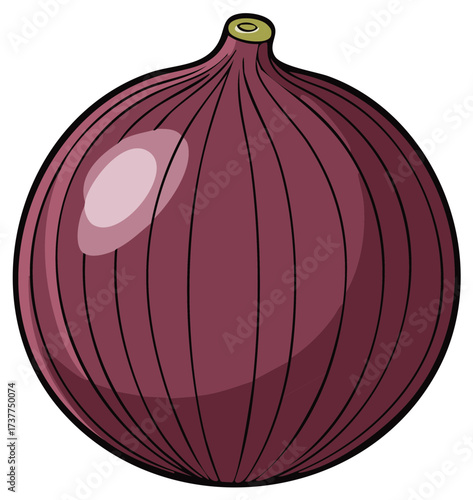 Vibrant red onion vegetable illustration perfect for cooking and healthy eating concepts