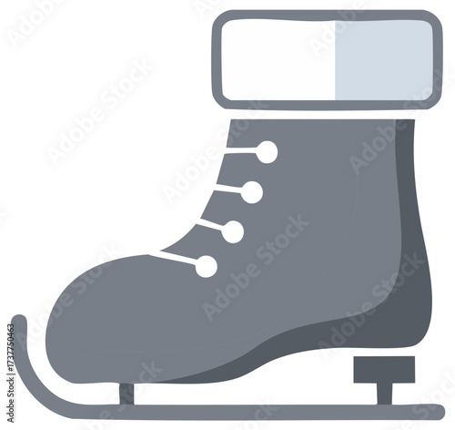 Single ice skating boot design for winter sports and recreational activity