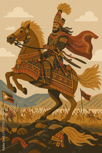 Timorese Legendary Warrior on Horse – Battle for Independence