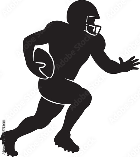 American football player silhouette vector