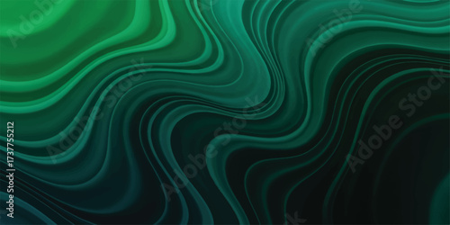 Abstract Teal and Dark Green Flowing Curves Background for Modern Designs Projects