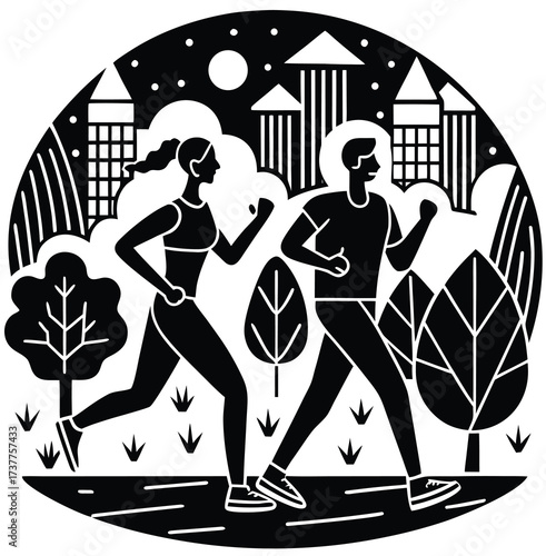 Egyptian queen of spades illustration with a black silhouette of a woman in fashion art style