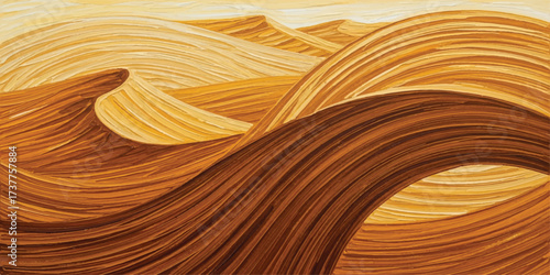 Abstract Wood Grain Texture Patterned Background Warm Brown and Yellow Tones