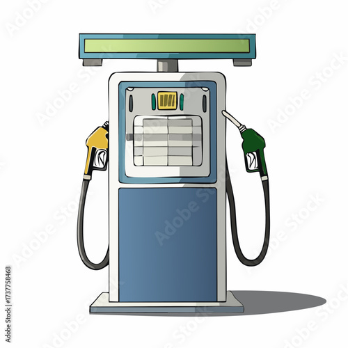 Illustration d'une pompe à essence, isolée sur fond blanc, carburants