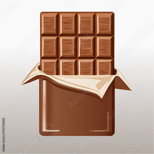 Tablette de chocolat, emballage ouvert, isolé, gourmandise