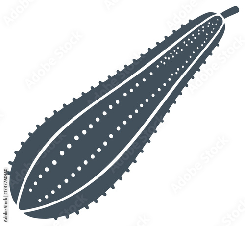 Stylized Flat Vector Illustration of a Bitter Melon Vegetable