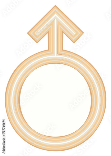 Stylized Layered Male Gender Symbol Graphic Representing Masculinity Identity and Biology