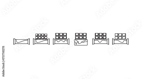 Vector art of chocolate bar evolution