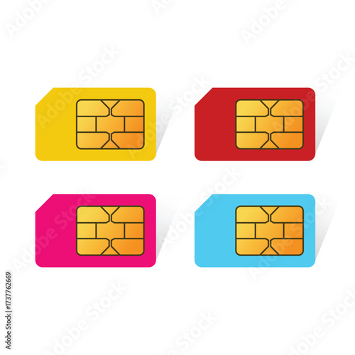 Mobile phone sim cards in various sizes 