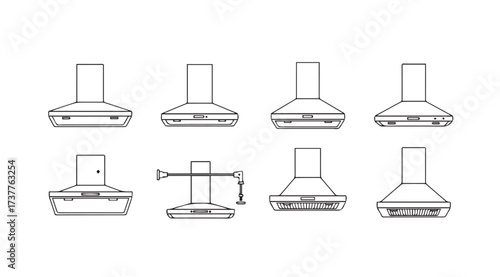 Vector art of kitchen hood collection