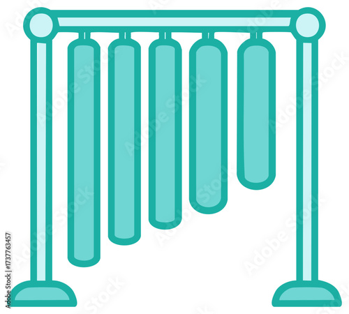 Abstract Hanging Chimes Graphic, Blue Music Percussion Instrument