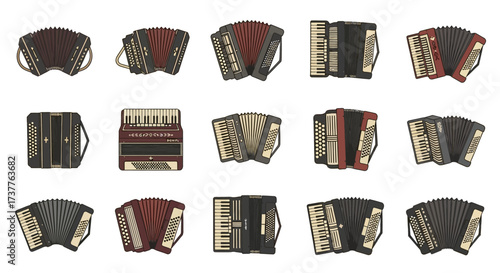 Collection of Accordions Displayed in a Grid Layout.