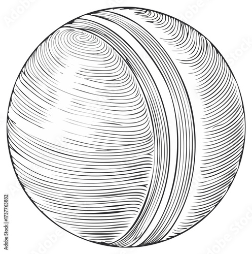 Engraved orb rendering with circular line details and textural effects for versatile usage