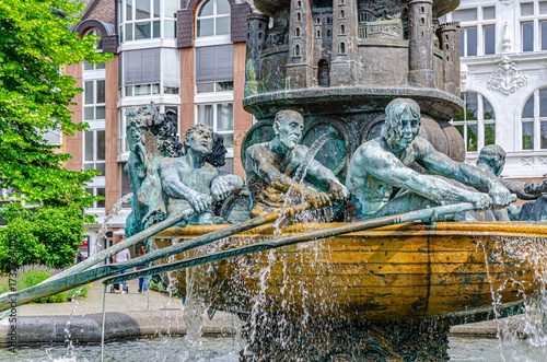 fountain in the center of the city