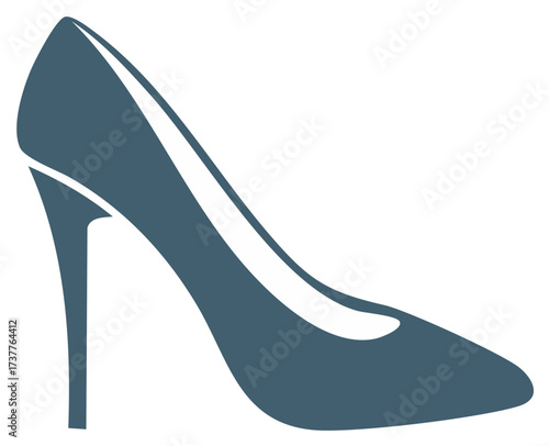 Elegant Pointed Toe Stiletto Heel Shoe Illustration, Fashion Footwear Silhouette