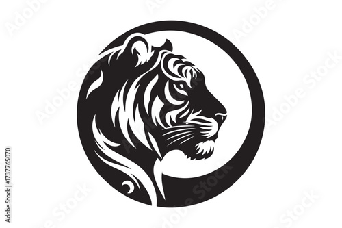 Tiger head silhouette.