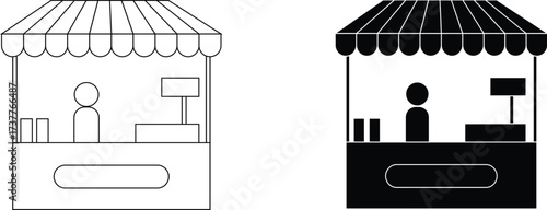 Local stall icon vector graphic illustration  with white background flat hand made icon