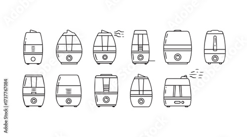 Vector art of humidifier set