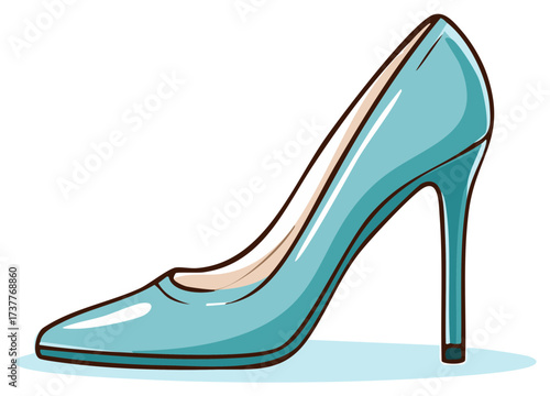 Elegant Blue High Heel Shoe Classic Pump Style Footwear