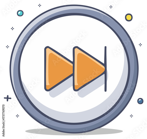 Fast forward button vector illustration. Cartoon skip next track icon for a media player interface.