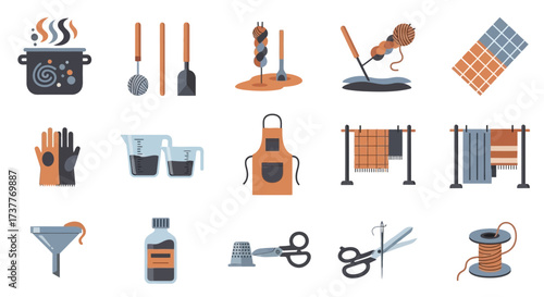 Crafting and Cooking Tools - A Collection of Essential Items.